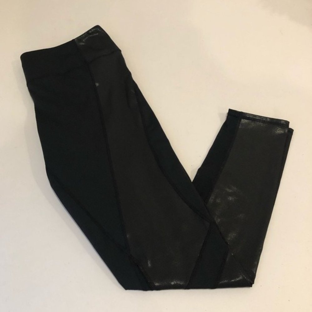 Zella Lived In Panel Coated Leggings Black Mesh Large - Picture 13 of 16